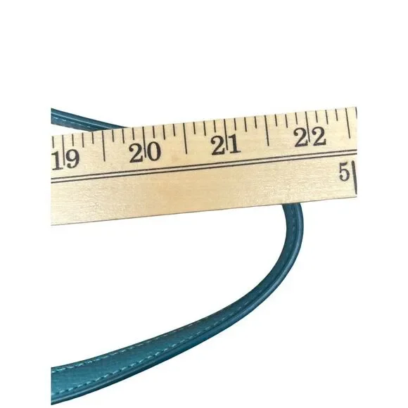 Coach Mini Turquoise Leather Crossbody Bag With Adjustable Strap & Zip Closure - Picture 6 of 11